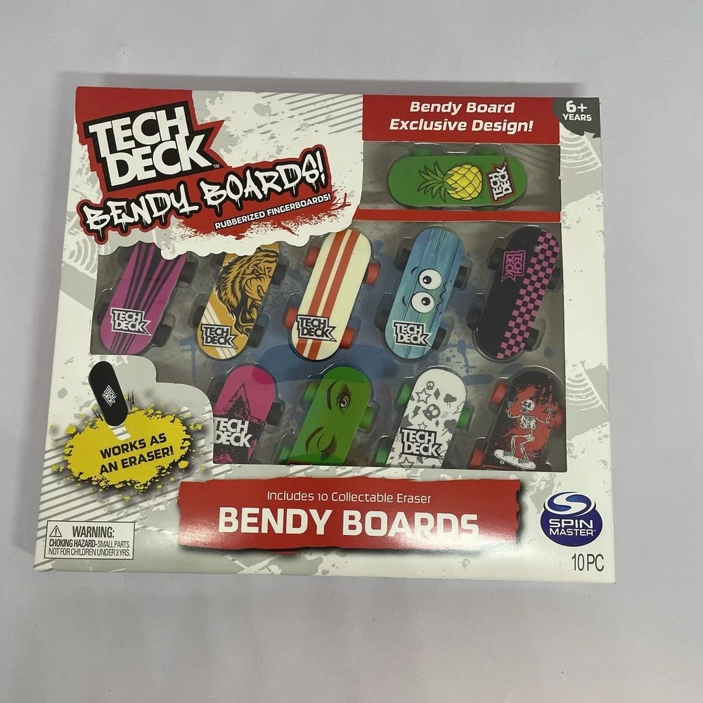 Tech Deck Bendy Boards 10-Pack Rubberized‎ Fingerboards Limited Eraser Edition